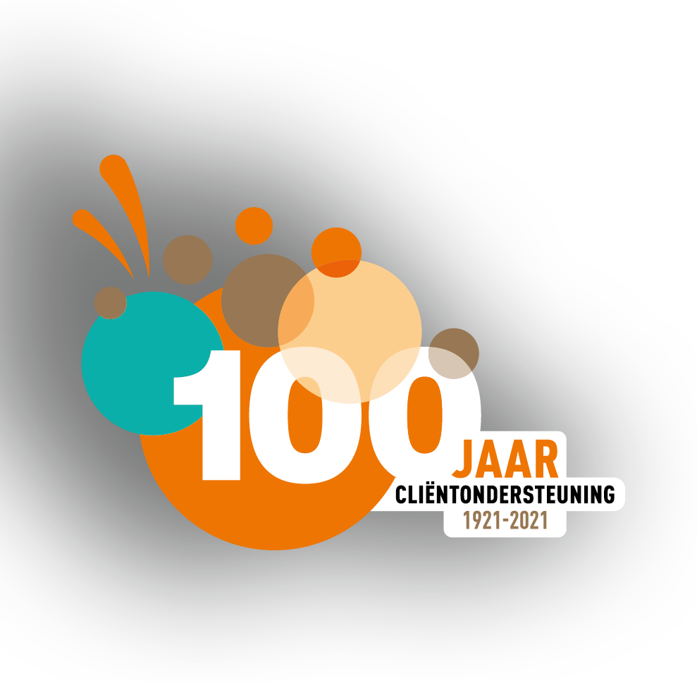 Logo 100 jaar cliëtondersteuning